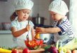 Children learning to prepare nutritious food.