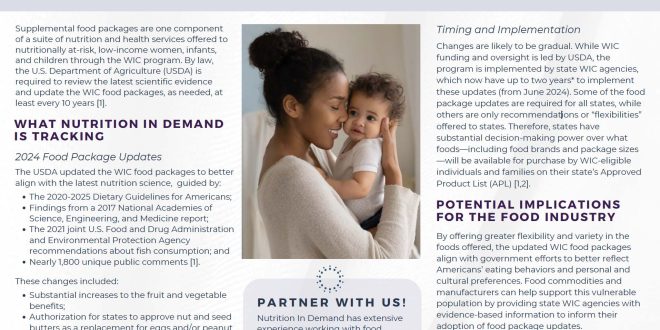 Significant changes planned for US nutrition program benefiting women and children.