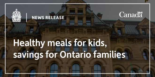 Healthy meals for kids, savings for Ontario families.