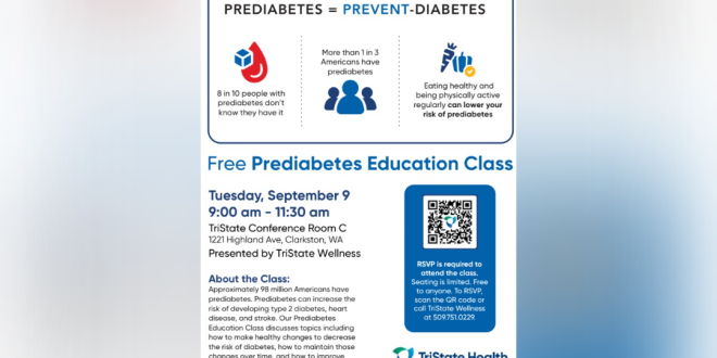 TriState Health Wellness to host a Free Prediabetes Education Class