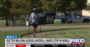 81-Year-Old Walking Across America for Health and Wellness Stops in Mobile