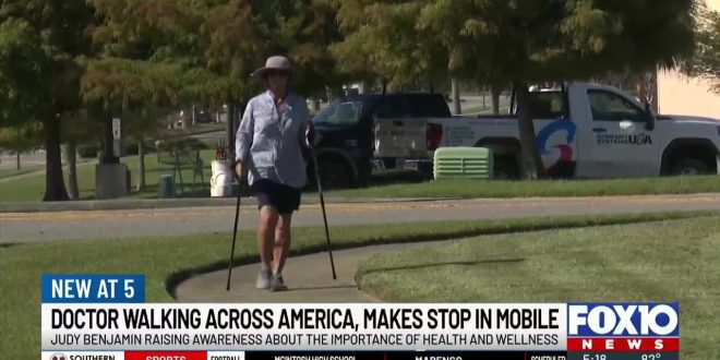 81-Year-Old Walking Across America for Health and Wellness Stops in Mobile